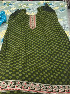Green Printed Kurta Suit