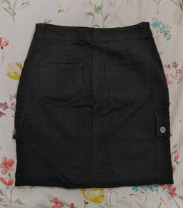 Black Cargo Skirt