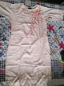 Striped Embroidered Kurta