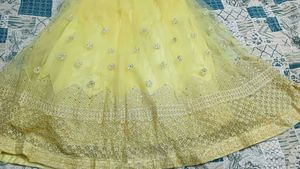 Designer Yellow Peplum Lehenga Choli Set