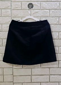 H&amp;M Divided Black Mini Faux Suede Button Up Skirt