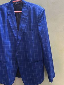Men's Blue Checked Blazer