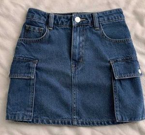 Denim Cargo Mini Skirt