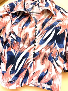 Stylish Printed Button-Down Top