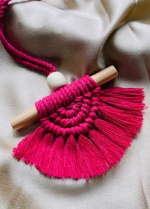 Pink Macrame Car Charm