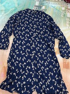 Navy Blue Kurta with Bow Print