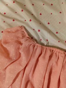 Chic Pink Polka Dot Puff Sleeve Top