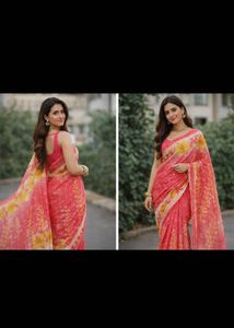 Elegant Floral Print Saree