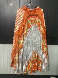 Crush Orange Long Skirt