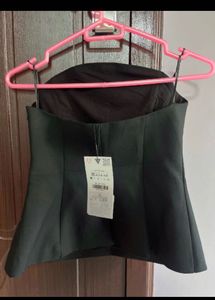 Zara Chic Black Strapless Top