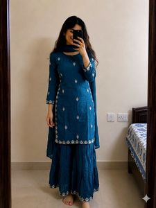 Elegant Teal Kurta Set with Dupatta