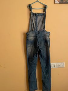 Blue Denim Ripped Dungree