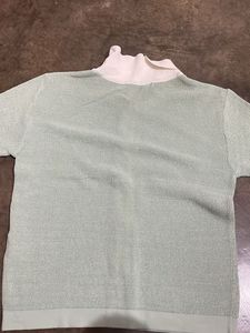 Light Green Collared Knit Top