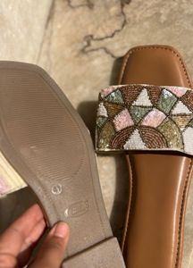 Beaded Slide Sandals