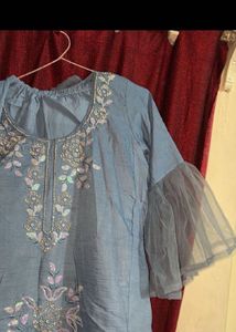 Beautiful Blue Embroidered Kurta Set