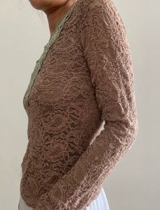 Lace Detailed Long Sleeve Top