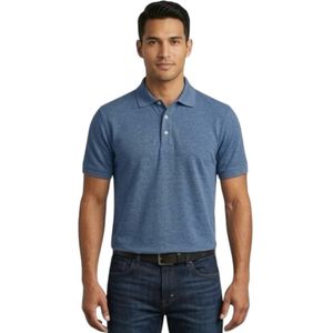 Men's Blue Heathered Polo Shirt