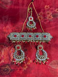 Red Kundan Jewelry Set