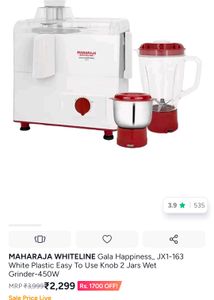 Maharaja original Mixer Machine with 500ml Grinder