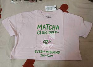 Pink Matcha Club Lover Cropped Tee