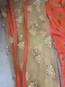Beautiful Orange Embellished Ethnic Gown