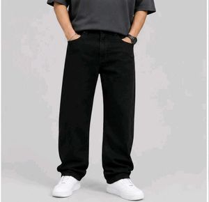 Men's Black Wide Leg Jeans