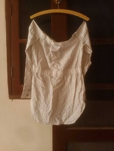 Striped Off-Shoulder Shirt