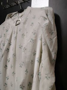 Elegant Floral Print Puff Sleeve Blouse