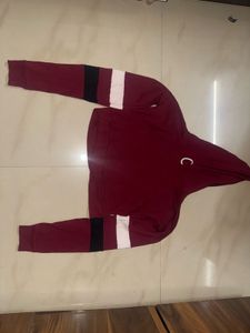 Maroon Cropped Hoodie