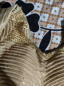Beaded Golden Blouse For Occasion.