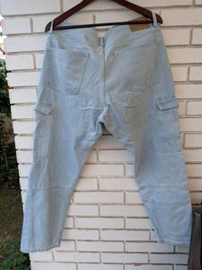 Light Wash Denim Cargo Pants