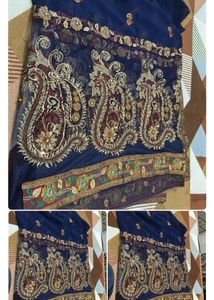 Embroidered Blue Saree