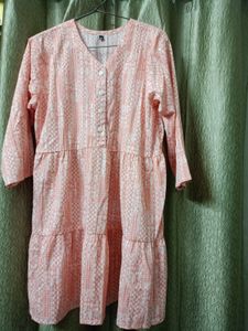Pretty Peach Tiered Kurta
