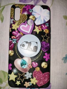Realme 3/3i Mobile Cover With Panda Pop Socket