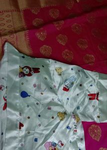 Cute Cartoon Print Satin Nightsuit