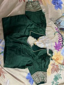Elegant Embroidered Green Fabric