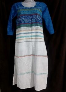 Stylish Blue &amp; White Striped Kurta