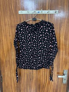 Cute Floral Print Long Sleeve Top