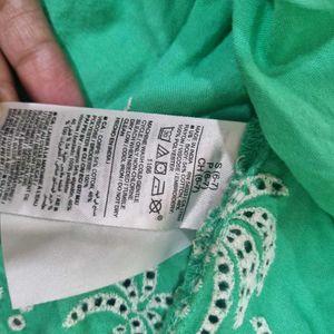 Bright Green Embroidered Summer Dress