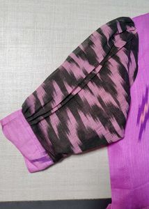 Vibrant Purple Ikat Print Gown