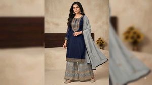Designer Navy Blue sharara  Choli with Dupatta