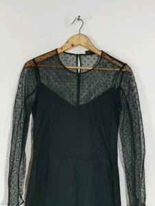 Black Net Western Dress (Women)