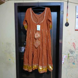 Orange Kurta with Dupatta