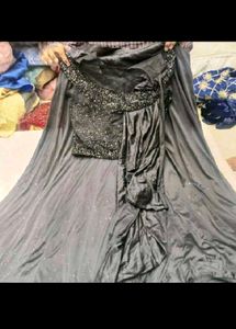 Stunning Black Sequined Saree