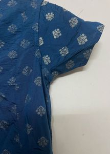 Blue Printed A-Line Top 💎