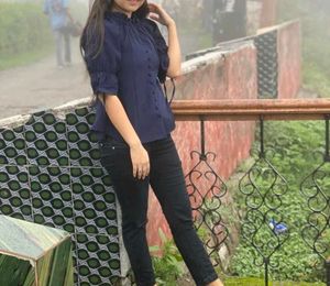 Off-Shoulder Navy Blue Top