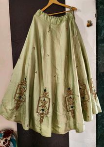 Green Embroidered Ethnic Skirt