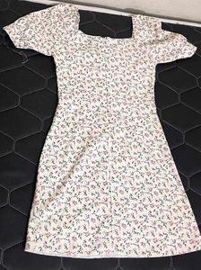 A line floral mini dress