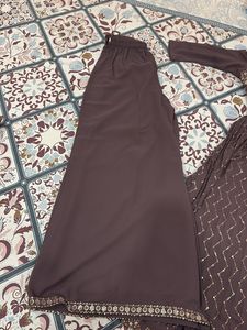 Anarkali kurta set with plazoo and dupatta
