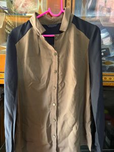 Office wear stylish Block Button-Up Top